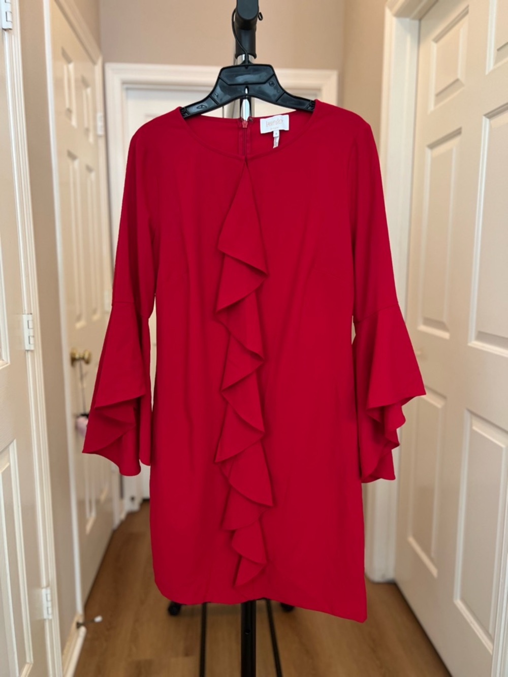 Laundry By Shelli Segal Red Ruffle-Front Mini Dress